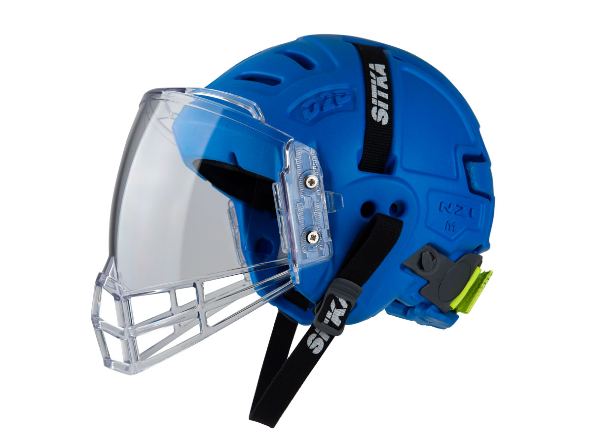 casco de Hockey Sitka azul visera